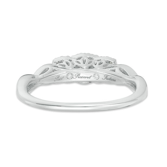 1/6 CT. T.w. Diamond Past Present FutureÂ® Square Frame Infinity-Sides Engagement Ring in 10K White Gold