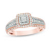 Thumbnail Image 0 of 1/2 CT. T.W. Princess-Cut Diamond Double Frame Engagement Ring in 14K Two-Tone Gold