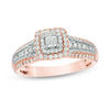 Thumbnail Image 1 of 1/2 CT. T.W. Princess-Cut Diamond Double Frame Engagement Ring in 14K Two-Tone Gold
