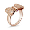 Thumbnail Image 2 of Special Edition Enchanted Disney Snow White 1/2 CT. T.W. Diamond and Ruby Bow Ring in 10K Rose Gold