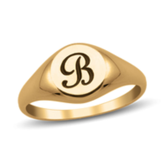 Custom Script Monogram Signet Ring