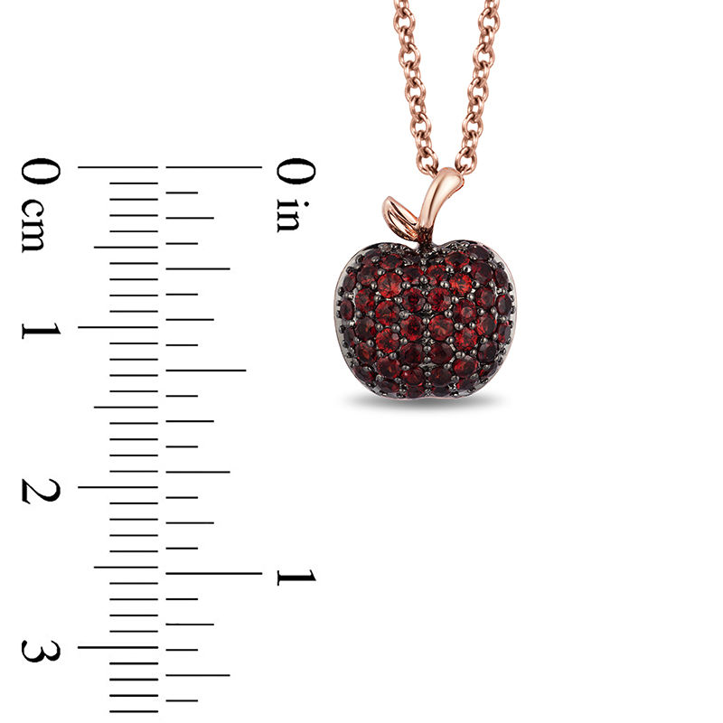 Main Image 3 of Limited Edition Enchanted Disney Snow White Garnet Apple Pendant in 10K Rose Gold