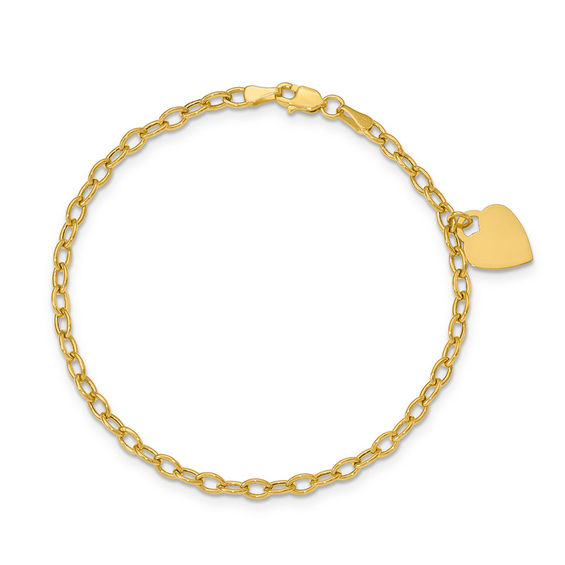 Multi-Texture Link Bracelet in 14K Two-Tone Gold - 7.5