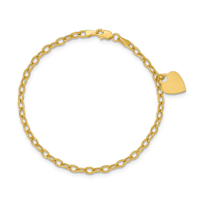 14K Gold Initial Bracelet 14K Yellow Gold / 7 - 7.5