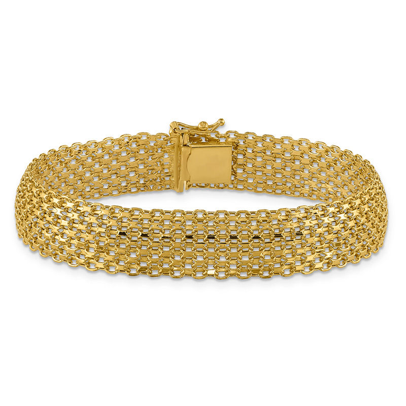 Multi-Row Link Chain Bracelet in 14K Gold - 8.0"