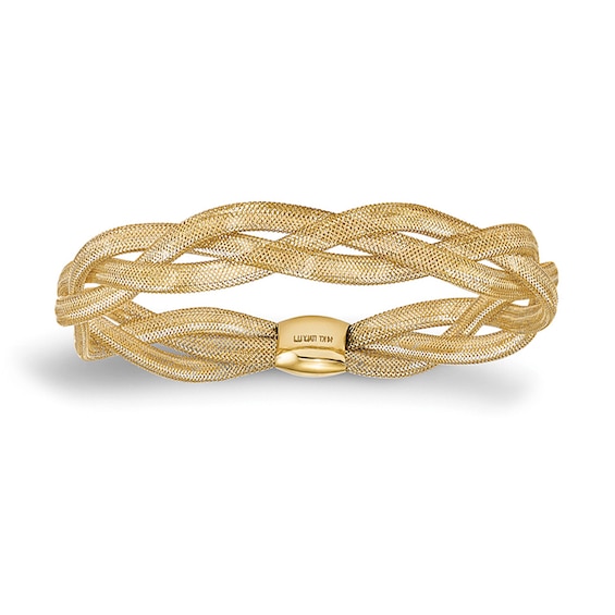 Zales Braided Mesh Bangle in 14K Gold | Hamilton Place