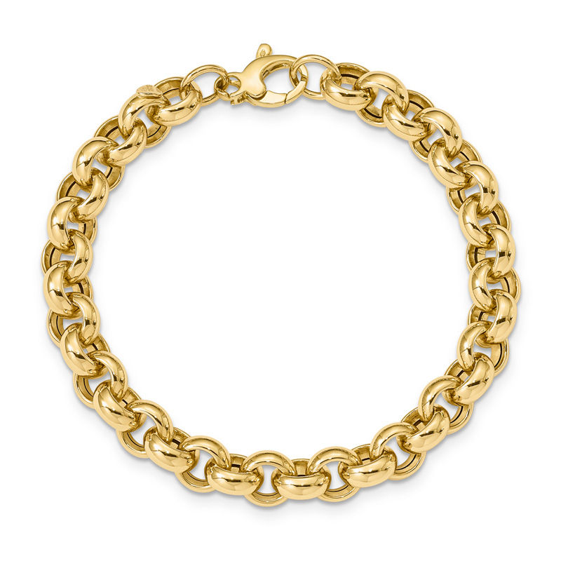 14K Gold Large Open Link Chain Bracelet 14K Rose Gold / 7.5+$80