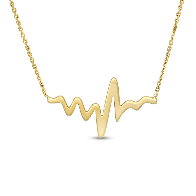 Main Image 1 of Heartbeat Necklace in 10K Gold