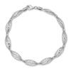 Thumbnail Image 1 of Diamond-Cut Marquise Link Bracelet in 14K White Gold - 7.25"
