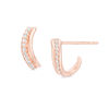 Thumbnail Image 1 of 1/10 CT. T.W. Diamond Curve J-Hoop Earrings in 10K Rose Gold