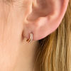Thumbnail Image 2 of 1/10 CT. T.W. Diamond Curve J-Hoop Earrings in 10K Rose Gold