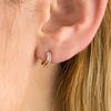 Thumbnail Image 3 of 1/10 CT. T.W. Diamond Curve J-Hoop Earrings in 10K Rose Gold