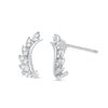Thumbnail Image 1 of 1/20 CT. T.W. Diamond Vine with Leaves J-Hoop Earrings in 10K White Gold