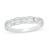 Thumbnail Image 1 of 1/3 CT. T.W. Baguette and Round Diamond Scallop Wedding Band in 10K White Gold