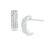 Thumbnail Image 1 of 1/6 CT. T.W. Diamond Wide J-Hoop Earrings in 10K White Gold