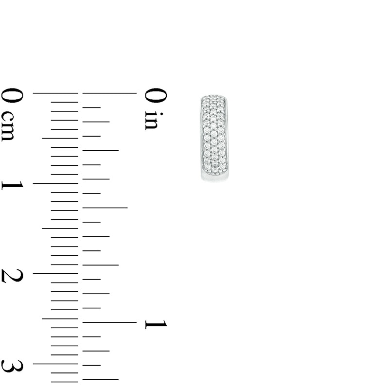 Main Image 2 of 1/6 CT. T.W. Diamond Wide J-Hoop Earrings in 10K White Gold