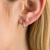 Thumbnail Image 3 of 1/6 CT. T.W. Diamond Fan J-Hoop Earrings in 10K Gold