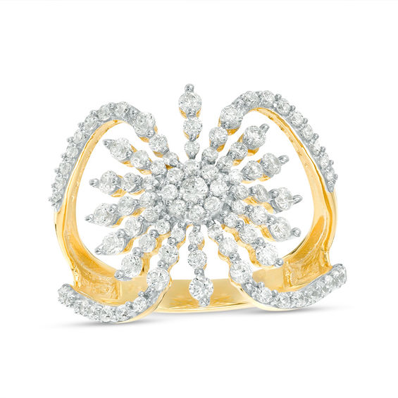1 CT. T.w. Diamond Open Starburst Ring in 14K Gold