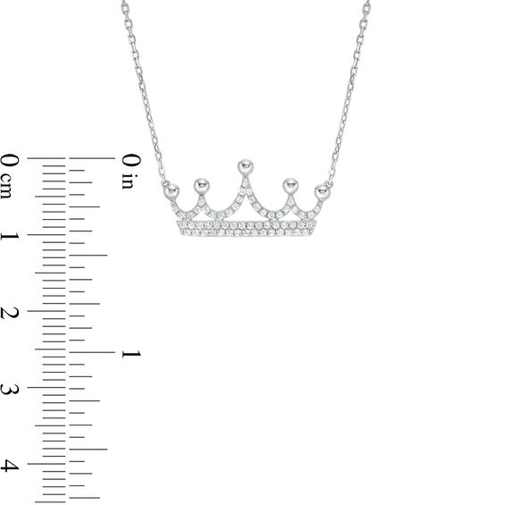 1/5 CT. T.w. Diamond Crown Necklace in 10K White Gold