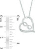 Thumbnail Image 2 of 1/20 CT. T.W. Diamond Infinity Tilted Heart Pendant in 10K White Gold