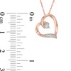 Thumbnail Image 2 of Diamond Accent Tilted Heart Pendant in 10K Rose Gold