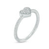 Thumbnail Image 2 of 1/15 CT. T.W. Diamond Heart Rope Shank Ring in Sterling Silver
