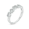Thumbnail Image 2 of 1/10 CT. T.W. Diamond Alternating Hearts Band in Sterling Silver