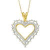 Thumbnail Image 1 of 1/4 CT. T.W. Diamond Scallop Heart Pendant in 10K Gold