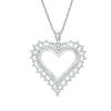 Thumbnail Image 1 of 1/2 CT. T.W. Diamond Scallop Heart Pendant in 10K White Gold