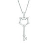 Thumbnail Image 1 of Diamond Accent Cat-Top Key Pendant in Sterling Silver