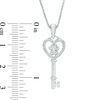 Thumbnail Image 1 of Diamond Accent Dog Paw Print Heart-Top Key Pendant in Sterling Silver