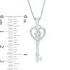 Thumbnail Image 2 of Diamond Accent Dog Paw Print Heart-Top Key Pendant in Sterling Silver