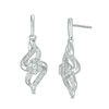 Thumbnail Image 1 of 1/6 CT. T.W. Composite Diamond Flame Drop Earrings in Sterling Silver