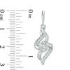 Thumbnail Image 2 of 1/6 CT. T.W. Composite Diamond Flame Drop Earrings in Sterling Silver