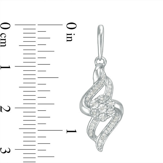 1/6 CT. T.w. Composite Diamond Flame Drop Earrings in Sterling Silver