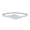 Thumbnail Image 1 of 1 CT. T.W. Baguette and Round Diamond Wave Bangle in Sterling Silver