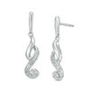 Thumbnail Image 1 of 1/20 CT. T.W. Composite Diamond Flame Drop Earrings in Sterling Silver