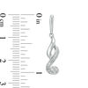Thumbnail Image 2 of 1/20 CT. T.W. Composite Diamond Flame Drop Earrings in Sterling Silver