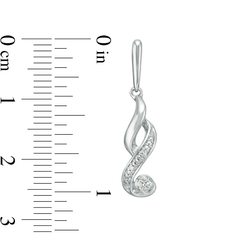 Main Image 2 of 1/20 CT. T.W. Composite Diamond Flame Drop Earrings in Sterling Silver