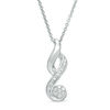Thumbnail Image 1 of 1/15 CT. T.W. Composite Diamond Flame Pendant in Sterling Silver