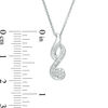 Thumbnail Image 2 of 1/15 CT. T.W. Composite Diamond Flame Pendant in Sterling Silver