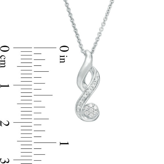 1/15 CT. T.w. Composite Diamond Flame Pendant in Sterling Silver