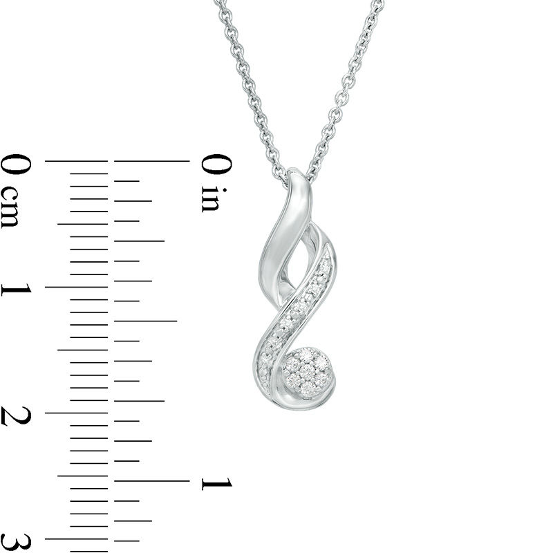 Main Image 2 of 1/15 CT. T.W. Composite Diamond Flame Pendant in Sterling Silver