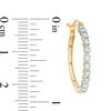Thumbnail Image 2 of 1/2 CT. T.W. Diamond Hoop Earrings in 10K Gold