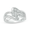Thumbnail Image 1 of 1/6 CT. T.W. Diamond Composite Bypass Ring in Sterling Silver