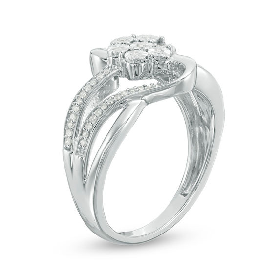 1/6 CT. T.w. Diamond Composite Bypass Ring in Sterling Silver