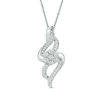 Thumbnail Image 1 of 1/6 CT. T.W. Composite Diamond Flame Pendant in Sterling Silver