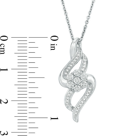 1/6 CT. T.w. Composite Diamond Flame Pendant in Sterling Silver