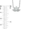 Thumbnail Image 3 of 1/15 CT. T.W. Diamond Lotus Flower with &quot;good karma&quot; Message Necklace in Sterling Silver - 17.5&quot;