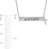 Thumbnail Image 2 of Diamond Accent "BLESSED" Bar and Cross Charm Necklace in Sterling Silver - 17"